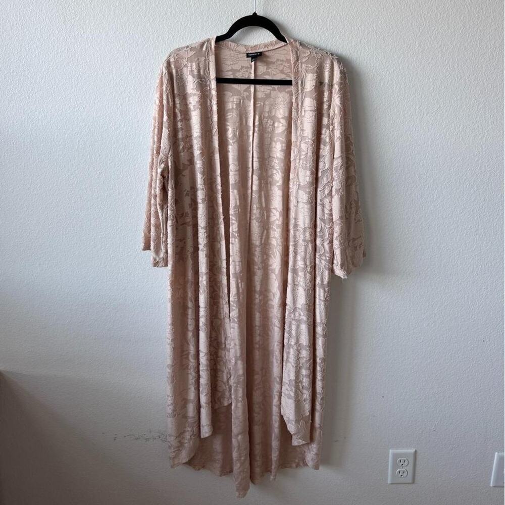 Torrid beige light pink long cardigan